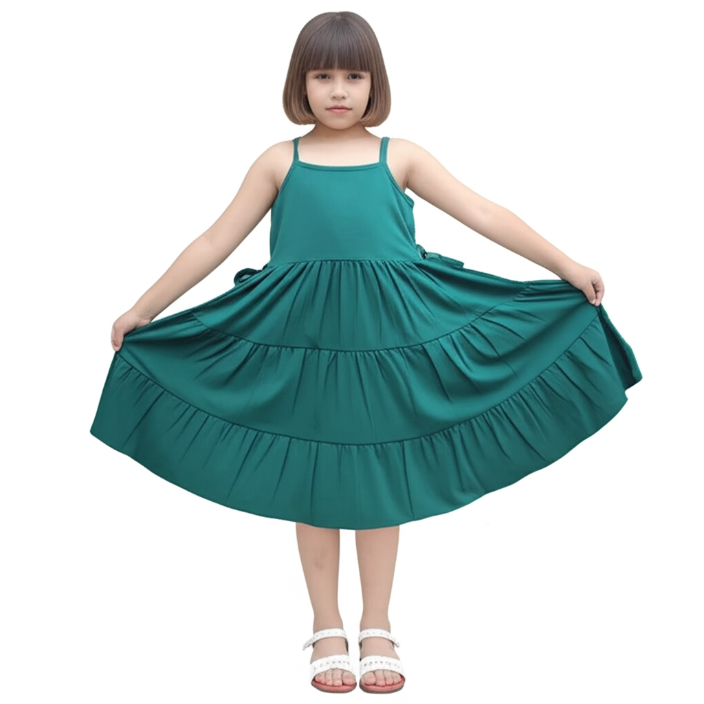 Teal Tiered Frock with Jacket