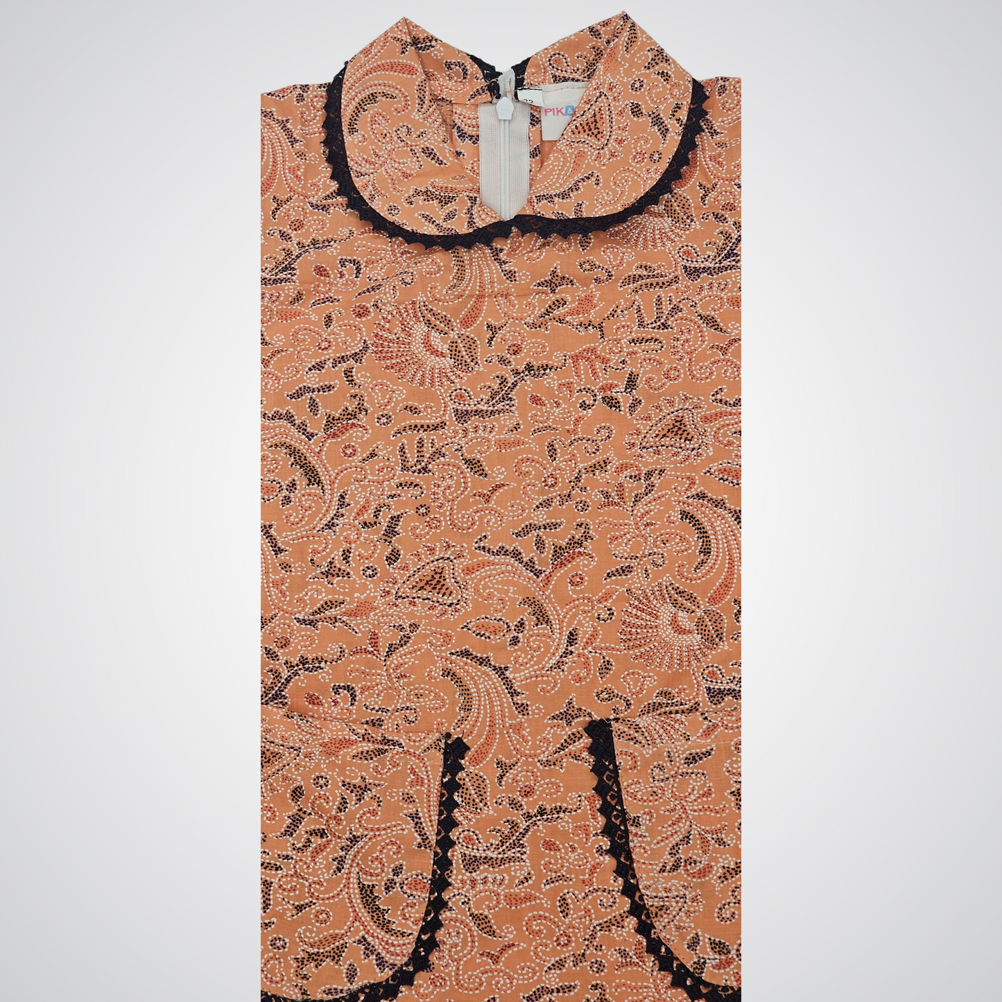 Chic Orange Printed Cotton Frock