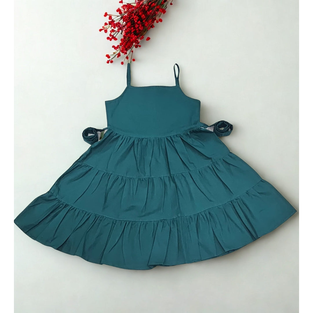 Teal Tiered Frock with Jacket