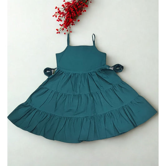 Teal Tiered Frock with Jacket